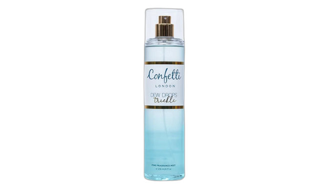 Confetti dew drops trickle fine fragrance mist