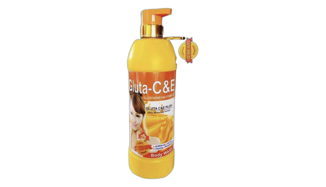 Gluta-c and e plus+ whitening formula shower gel