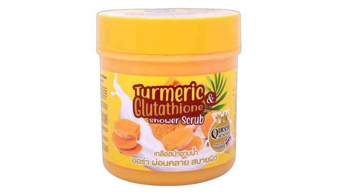 Rd care tumeric and glutathione shower scrub
