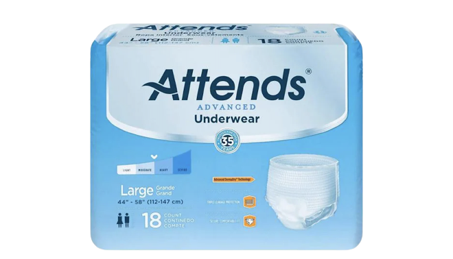 Attends Underwear L-Large 18 Count