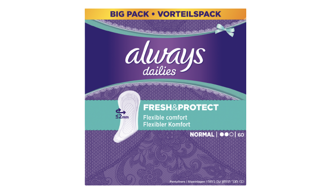 Always Dailies 3 In 1 Normal Fresh And Protect 60