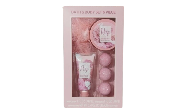 Rose Bath And Body Set 6 Piece
