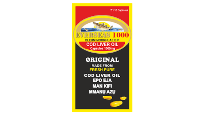 Everseas 1000 Cod Liver Oil Capsules 1000Mg