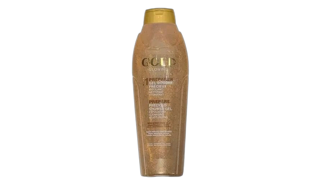 Pure white gold glowing shower gel