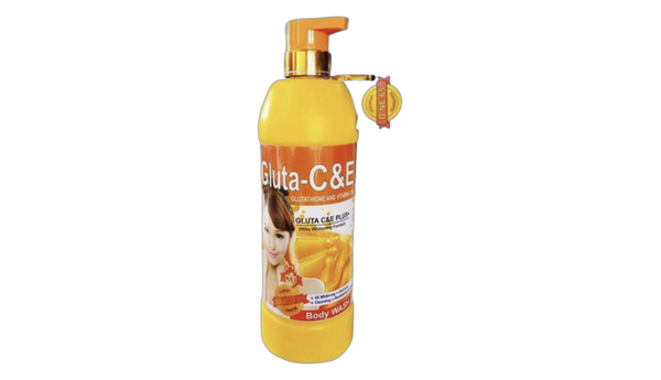 Gluta-c and e plus+ whitening formula shower gel