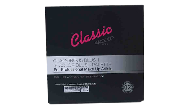 Classic glamorous blush 16 color palette