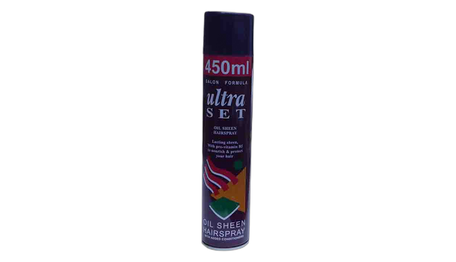 Ultra set oil sheen hair spray