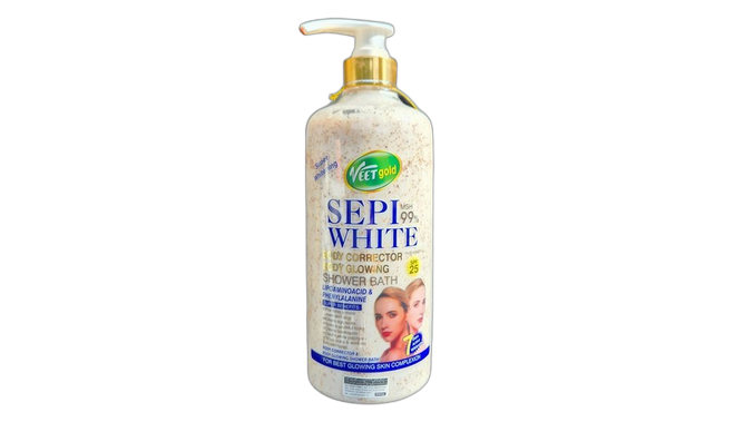 Veetgold sepi white body glowing shower bath