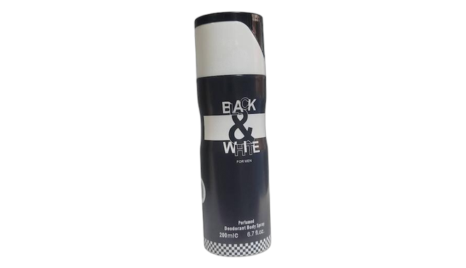Black and white spray