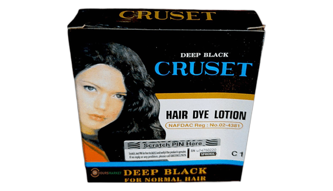 Deep black cruset hair dye lotion