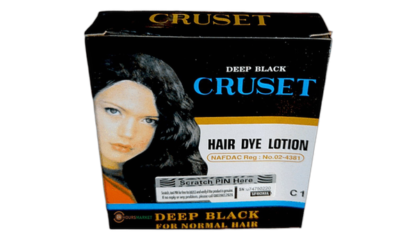 Deep black cruset hair dye lotion