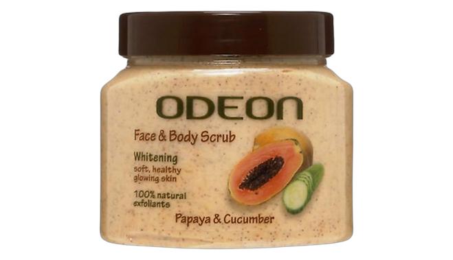 Odeon face & body scrub whitening papaya and cucumber