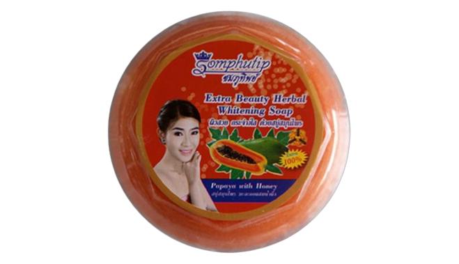 Somphutip extra beauty herbal whitening soap
papaya with lemon