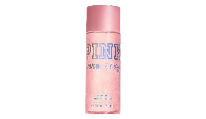 Pink warm and cozy shimmer mist