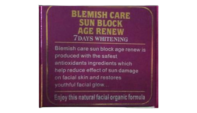 Blemish care sunblock age renew face cream