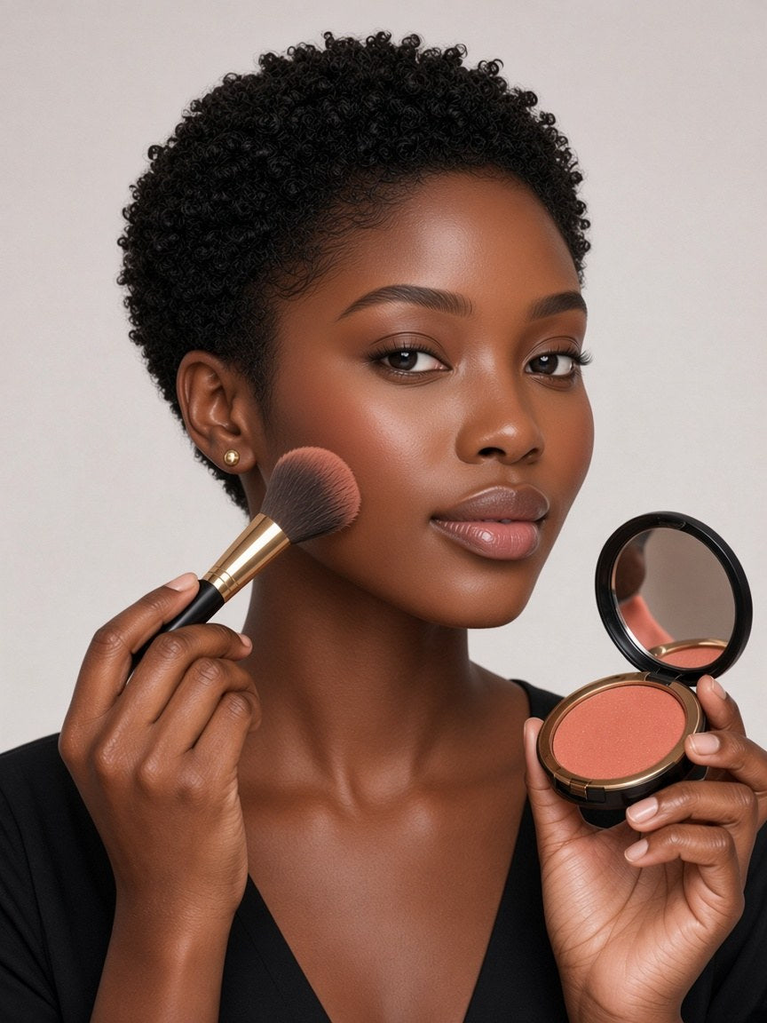 Woman applying blush - MamaTega top picks