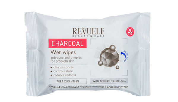 Revuele Charcoal Wet Wipes