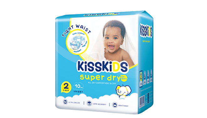 Kisskids Super Dry 2 (3-6Kg) 100Pcs+5Pcs Free