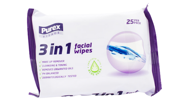 Purex 3 In 1 Facial Wipes