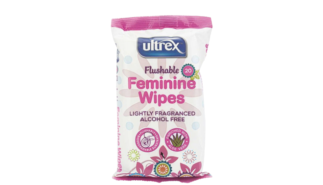 Ultrex Flushable 20 Feminine Wipes