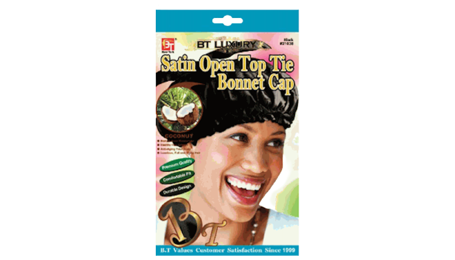 Open Top Tie Satin Bonnet Cap