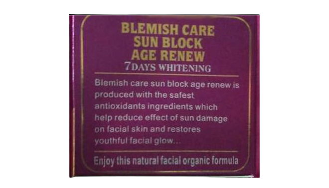 Blemish Care Sunblock Age Renew Face Cream