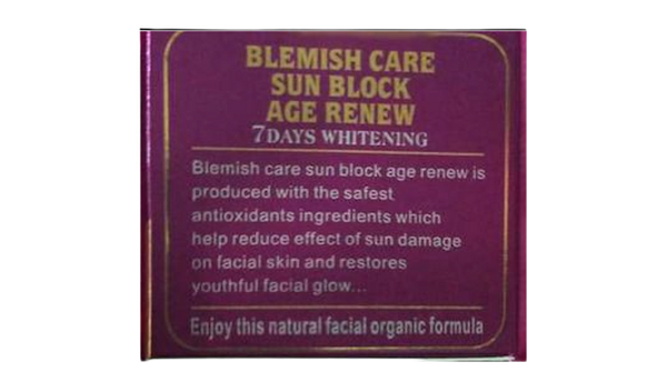 Blemish Care Sunblock Age Renew Face Cream
