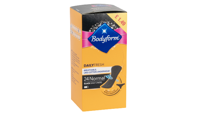 Bodyform Daily Fresh 24Normal Black Liners