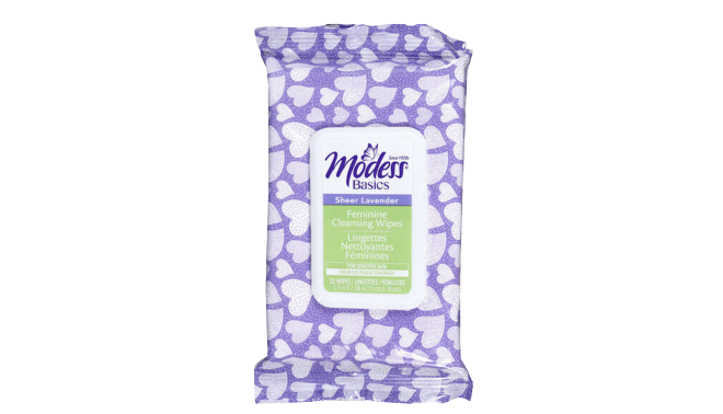 Modess Sheer Lavender Feminine Cleansing Wipes