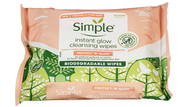 Simple Instant Glow Cleansing Wipes