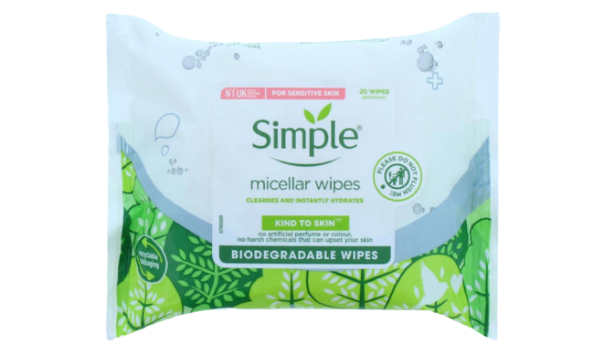 Simple Micellar Wipes Biodegradable