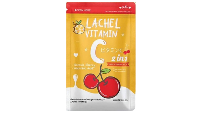 Lachel Vitamin C 2 In 1 Aerola Cherry 60 Capsules